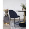 Geneve Dining Chair - Chair Blue In Velvet With Black Legs - Set Of 2