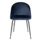 Geneve Dining Chair - Chair Blue In Velvet With Black Legs - Set Of 2