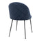 Geneve Dining Chair - Chair Blue In Velvet With Black Legs - Set Of 2