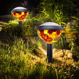 Genius Ideas Set Of 2 Solar Lamp Tiffany Design