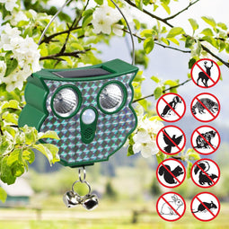 Genius Ideas Universal Solar Repeller Sonic Fence - Owl
