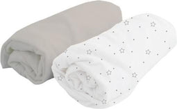 GENTLE NEST Set van 2 Vellen Bedekt Witte stippen/parelmoer 70x140 cm