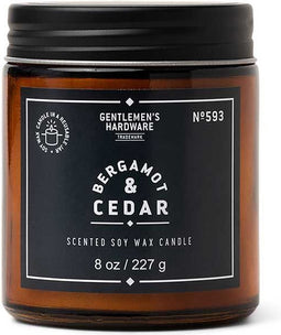 Gentlemens Hardware Glass Candle – Bergamot + Cedar – Geurkaars in Glazen Apothekerspot