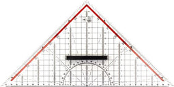 Geodriehoek M鯾ius & Ruppert 30cm plexiglas transparant voor technisch tekenen