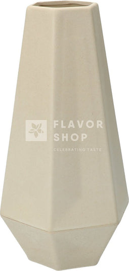 Geometrische vaas uit bamboevezel - Gebroken Wit