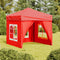 vidaXL - Partytent - inklapbaar - met - zijwanden - 2x2 - m - rood