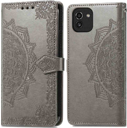 iMoshion Hoesje Geschikt voor Samsung Galaxy A03 Hoesje Met Pasjeshouder - iMoshion Mandala Bookcase - Grijs