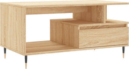 vidaXL - Salontafel - 90x49x45 - cm - bewerkt - hout - sonoma - eikenkleurig