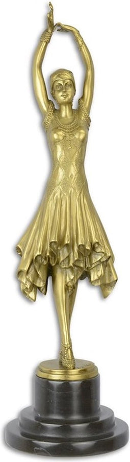 GEPOLIJST BRONZEN BEELD GENAAMD "MISS KITA"