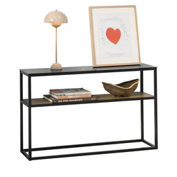 SoBuy FSB43-SCH - Consoletafel - 2-laags - 110 x 30 x 70 cm - Zwart