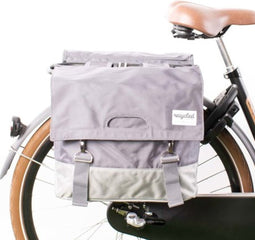 Gerecyclede dubbele fietstas Urban Proof 40 liter - groen/grijs