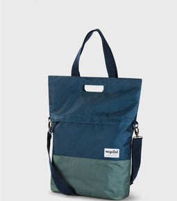 Gerecyclede shopper fietstas Urban Proof 20 liter - blauw/groen