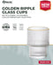 Geribbelde Drinkglas- koffie glas - Goude rand – 185 ml – Set van 6 - cocktailglazen - ijskoffieglazen - drinkglazen