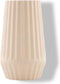 Geribbelde vaas uit bamboevezel - Gebroken Wit