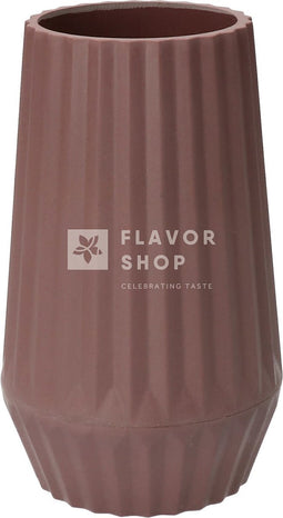 Geribbelde vaas uit bamboevezel - Mauve