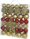 Gerimimport Kerstballen set - met ster piek 57-delig - 4-5 cm - kunststof - rood/goud - kerstversiering