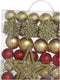 Gerimimport Kerstballen set - met ster piek 57-delig - 4-5 cm - kunststof - rood/goud - kerstversiering