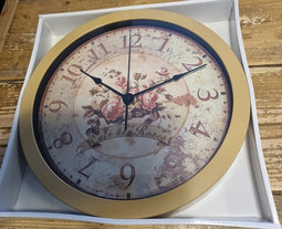 Gerimport Wandklok 30,5 x 4,5 Cm Wandklok - opdruk Roses - Kunststof