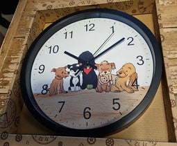 Gerimport Wandklok 30 x 5 Cm Wandklok - opdruk Hondjes