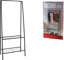 Gerimportport - kleding/schoenrek - zwart - ijzer - 59 x 32 x 152 cm