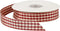 Geruit lint, b: 20 mm, 25 m, antiek rood/wit
