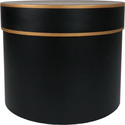 Geschenkdoos | Confetti | karton | 20cm | Ø25cm | zwart/goud | 1 stuks