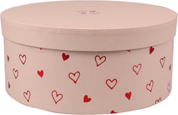 Geschenkdoos | Love Story | karton | 10cm | Ø22.5cm | roze | 1 stuks