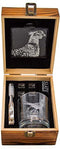 Geschenkset Fazant met Gegraveerd Whiskyglas Whiskystenen en Onderzetter - Just Slate Company Scotland