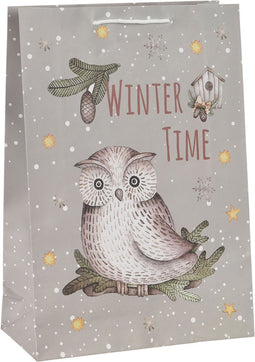 Geschenktas 23cm met winter print