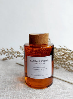 Geurstokjes - Sandalwool - Bruin - Glas- 80ml