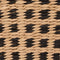 Gevlochten rieten opbergmand vierkant beige/zwart 31 x 31 x 15 cm - Kast-/badkamer mandjes verschillende formaten