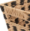 Gevlochten rieten opbergmand vierkant beige/zwart 31 x 31 x 15 cm - Kast-/badkamer mandjes verschillende formaten