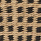 Gevlochten rieten opbergmand - vierkant - beige/zwart 31x31x31 cm - Kast-/badkamer mandjes