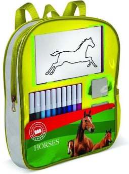 Gevulde rugzak - MULTIPRINT - 24895 - 4 Les Chevaux-zegels