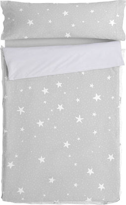 Gewatteerd beddengoed met ritssluiting HappyFriday Basic Little Star Grijs 105 x 200 cm