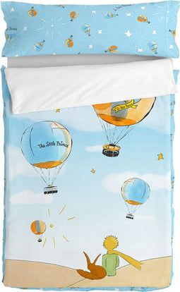 Gewatteerd beddengoed met ritssluiting HappyFriday Le Petit Prince Montgolfiere Multicolour 105 x 200 cm