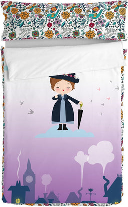 Gewatteerd beddengoed met ritssluiting HappyFriday Mr Fox Nanny Multicolour 105 x 200 cm