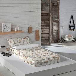 Gewatteerd beddengoed met ritssluiting Icehome Spring Field (Bed van 90) (90 x 190/200 cm)