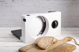 FRITEL Broodsnijmachine SL 3070 - Broodsnijder / Broodmachine - Ø 17cm + 100W + Gekarteld Mes - Wit