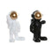 Decoratieve figuren Home ESPRIT Wit Zwart Gouden Ruimtevaarder 20 x 13 x 27 cm (2 Stuks)