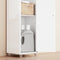 SoBuy BZR167-GW - Hoge Badkamerkast - 5 Open Vakken en Lade - Pareltint Houtcomposiet
