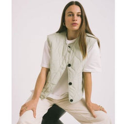 Things I Like Things I Love - Gewatteerd Gilet - Knoopsluiting - Groen - Maat 38