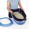Trixie Berto - Open Kattenbak - Scheidingssysteem - Donkergrijs/Blauw 59X39X22 cm