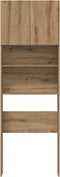 vidaXL - Wasmachinekast - 64x24x190 - cm - bewerkt - hout - artisanaal - eikenkleur