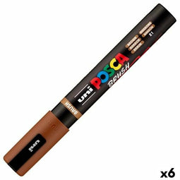 POSCA PC-5BR - Markeerstift - Inkt op waterbasis 1-4 mm - Bruin (6 Stuks)