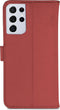Høyde - Vegan lederen bookcase hoes - 100% Biologisch Afbreekbaar - Geschikt voor Samsung Galaxy S21 Ultra - Rood