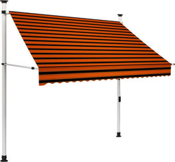vidaXL - Luifel - handmatig - uittrekbaar - 200 - cm - oranje - en - bruin