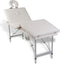 vidaXL - Massagetafel - inklapbaar - met - aluminium - frame - (vier - delen - / - crèmewit)