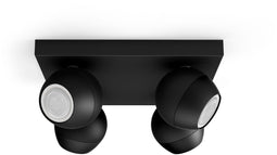 Philips Hue Buckram - Plafondlamp - 4 verstelbare spots - Zwart