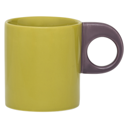 Urban Nature Culture Mug Nissa - Keramische Mok - 430ml - Olijfgroen/Paarse Accenten